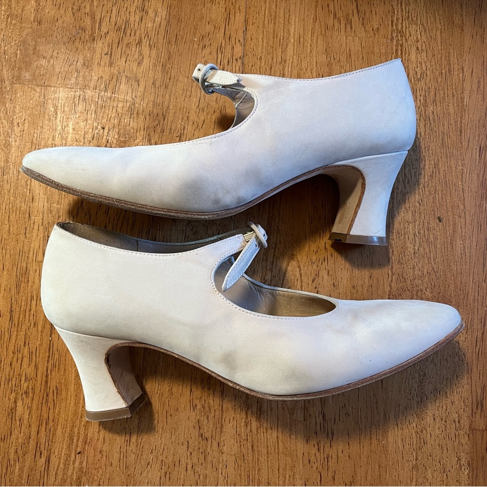 Laura Ashley Vintage Womens Cottagecore Light Pink Ivory Heels 36